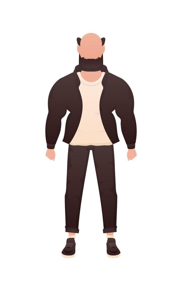 Sports guy in full growth. Isolated. Cartoon style. vector