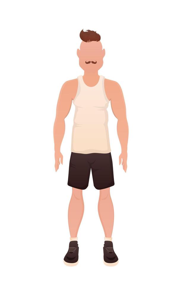 A man in full-length clothes. Isolated. Cartoon style. vector