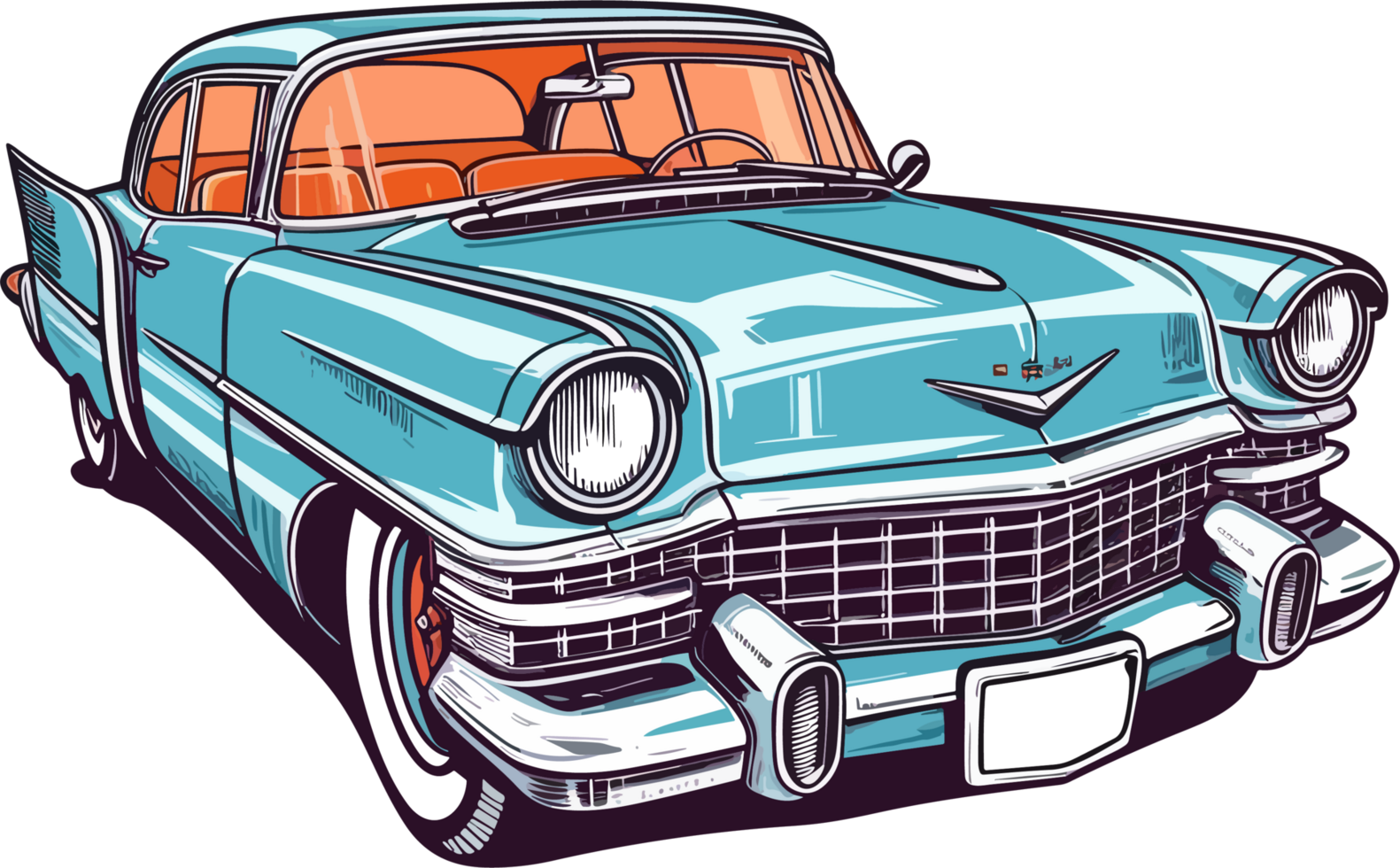 Vintage Color Cadillac Fleetwood Car, Vintage Car png