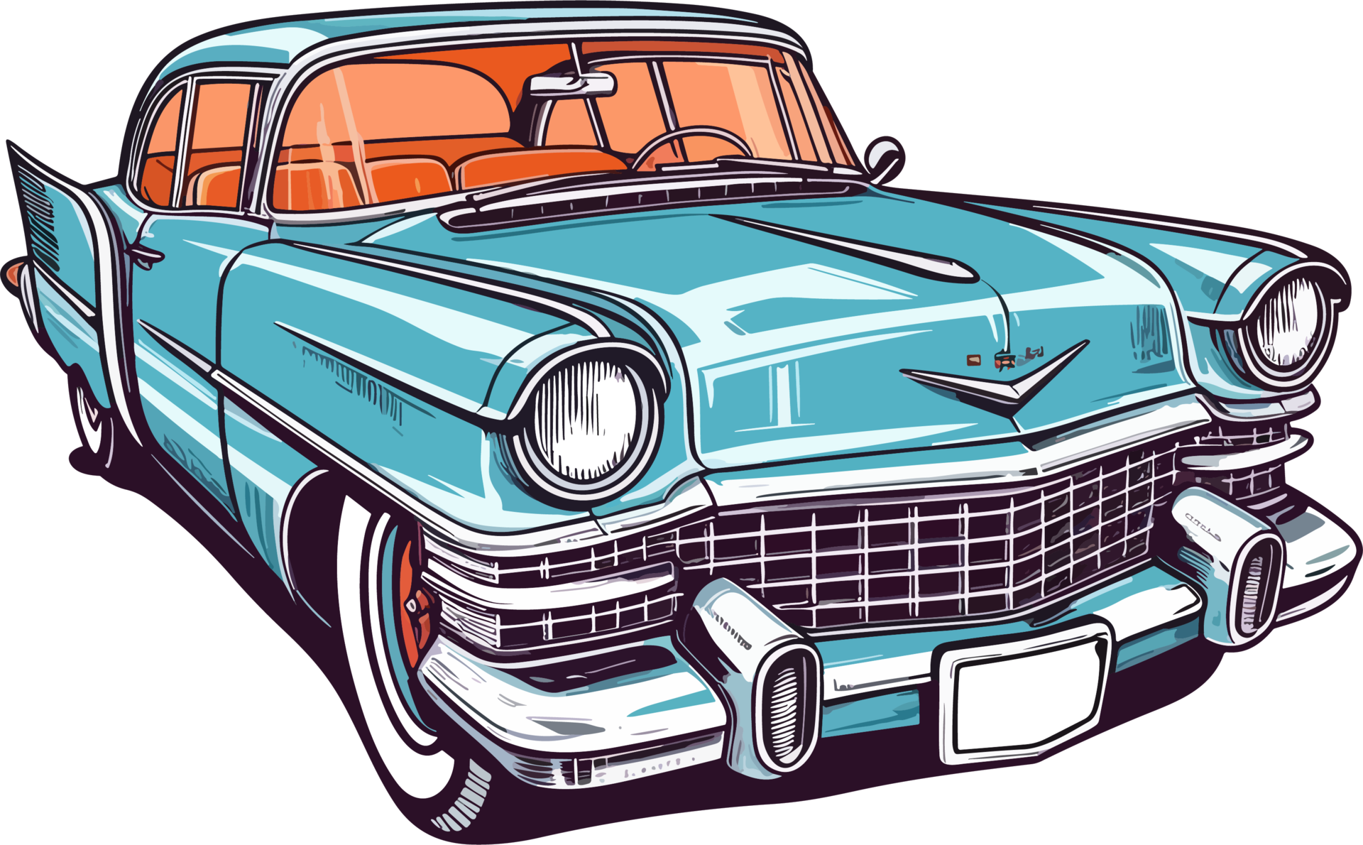 Vintage Color Cadillac Fleetwood Car, Vintage Car 26427896 PNG
