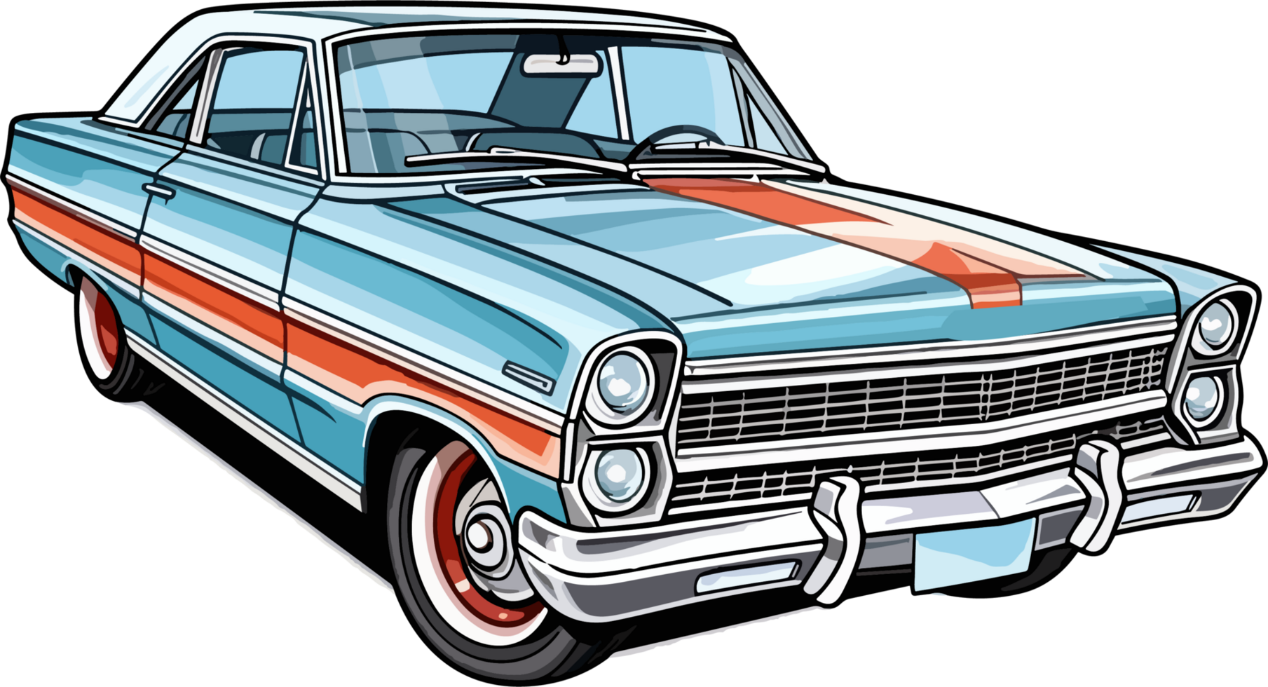 Vintage Ford Galaxie Car, Vintage Car png