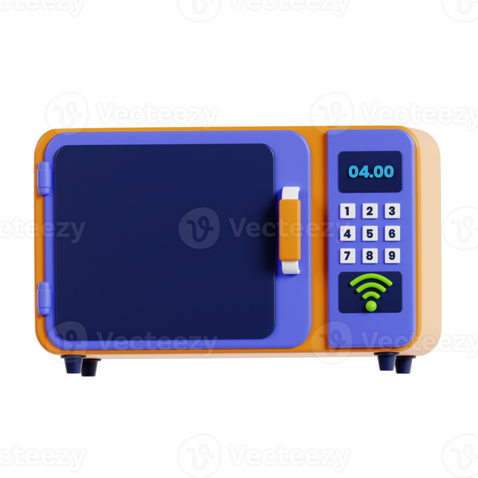 smart microwave oven 3d icon. future technology concept. microwave 3d Illustration png