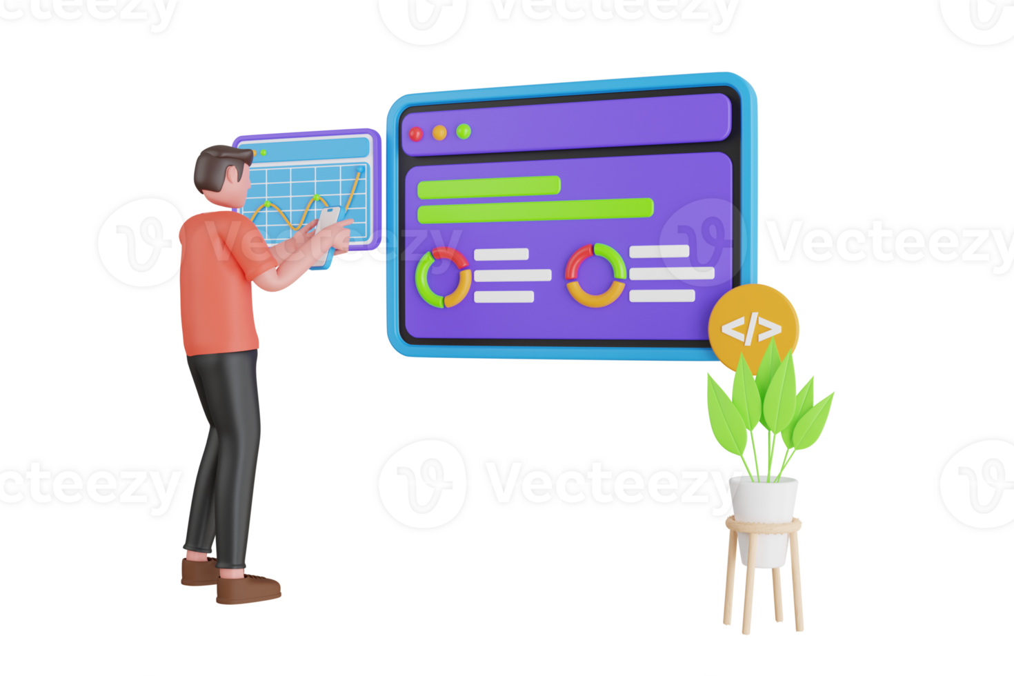 pessoas teste a interface e usabilidade do uma aplicativo. inscrição teste Serviços concept.software teste isométrico aterrissagem página. funcional teste 3d ilustração png