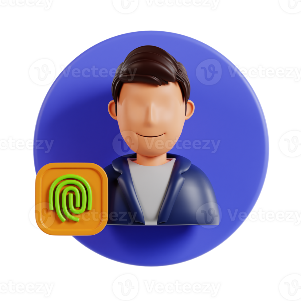 Face recognition 3d icon. Biometric technology for recognition. Suitable for ui, ux, web, mobile, banner and infographic png