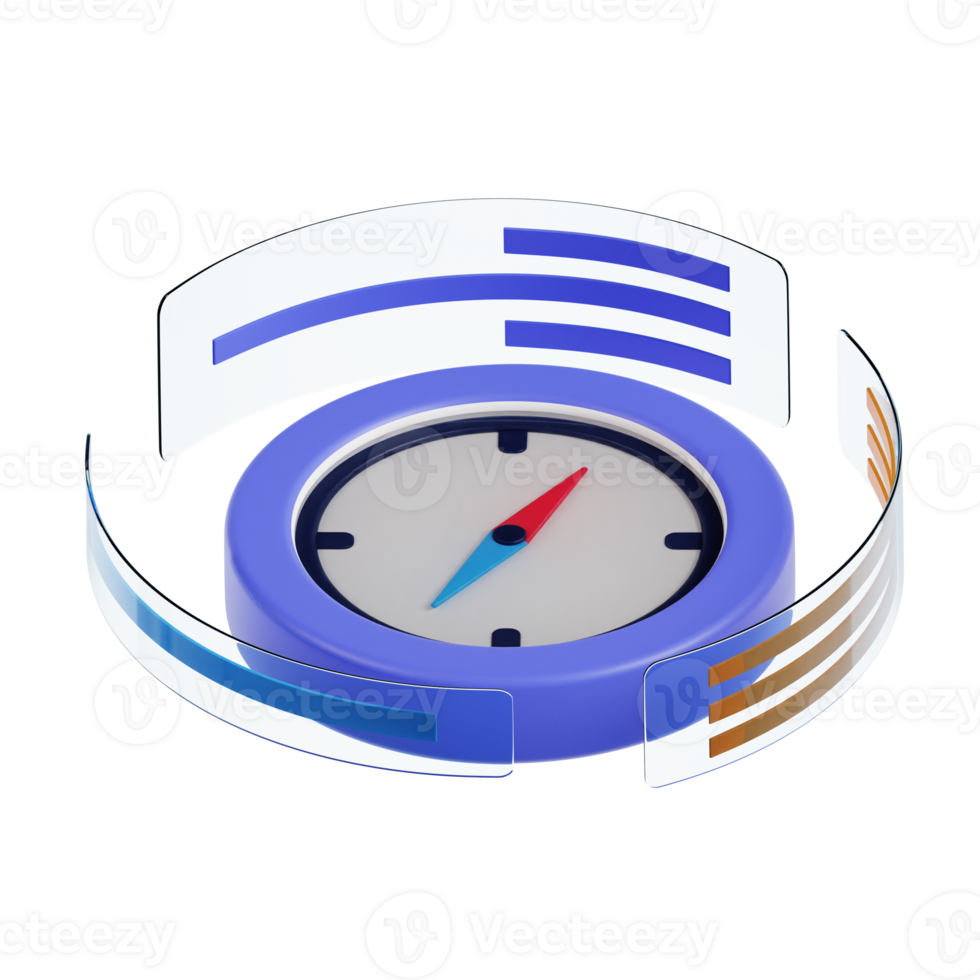 digital compass 3d illustration. Compass digital navigate illustration design. compass with 3D arrow pointer in the middle png