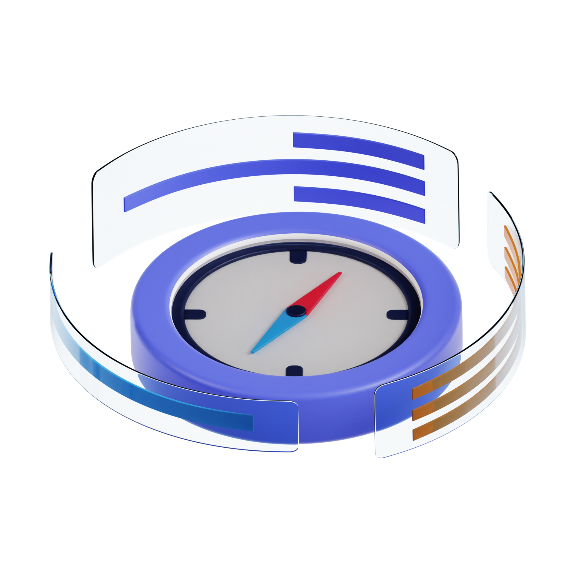 digital compass 3d illustration. Compass digital navigate illustration