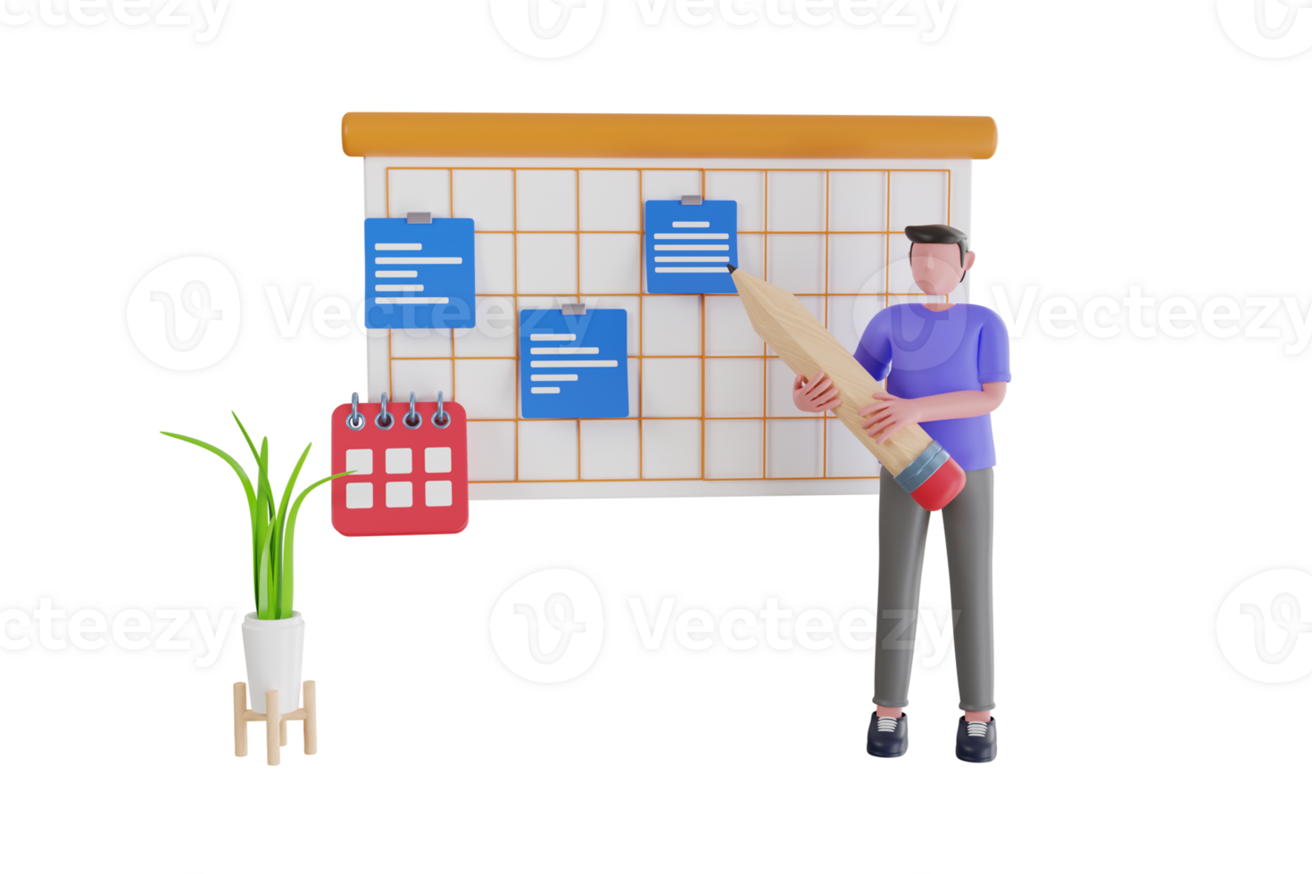 Task priority management 3d illustration. Project management, task management application. calendar with scheduled dates and appointments, to-do list with tasks and reminders png