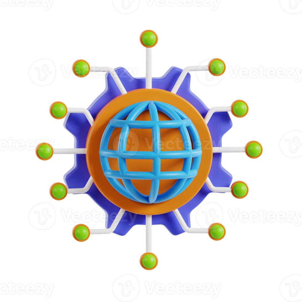 world globe network and web symbol user interface 3d icon. 3D Globe hyperlink icon. Internet Network 3d icon png