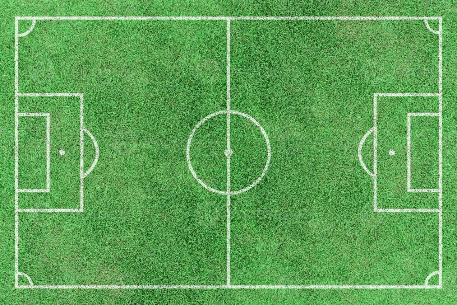 Soccer field. Stripe grass football stadium. Green lawn with white lines pattern. Top view photo