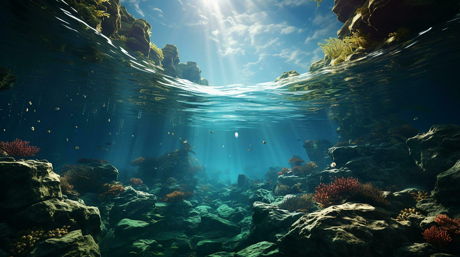 ambiente debajo el mar ai generativo foto