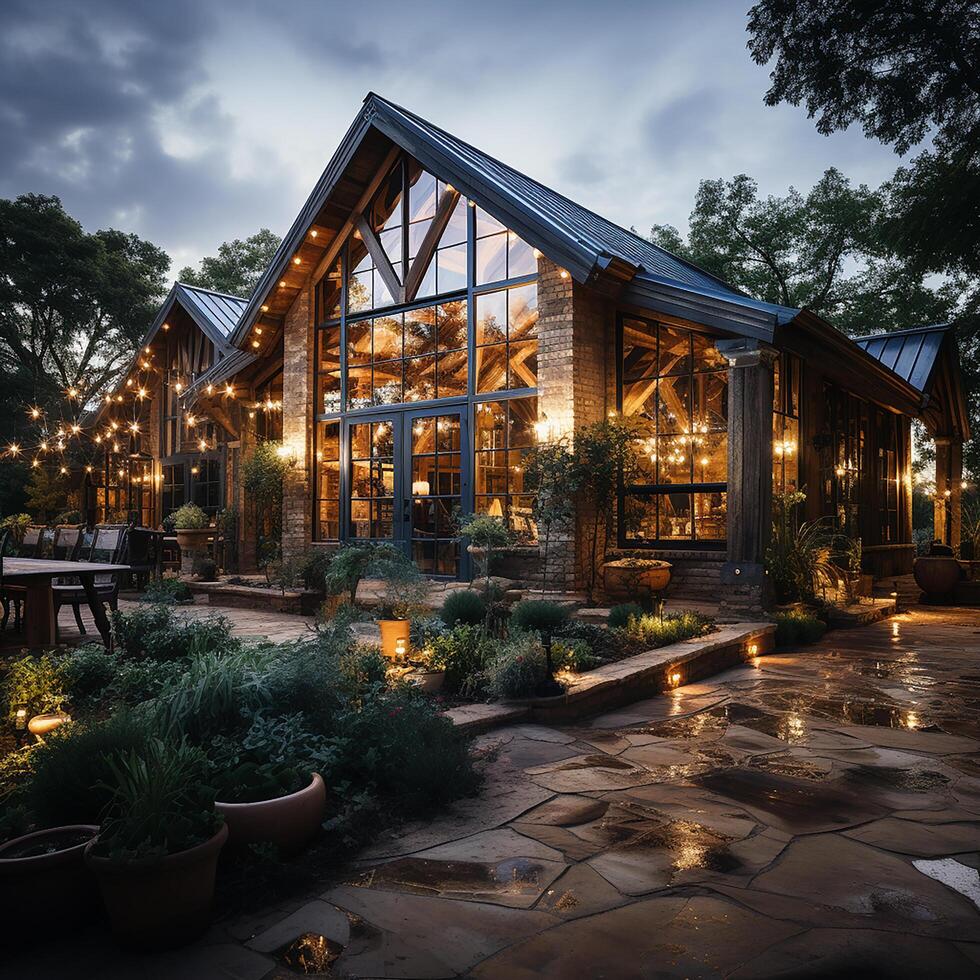 luxurious barn house, in 1940s vintage vibes with smooth lighting, classic photo AI generated