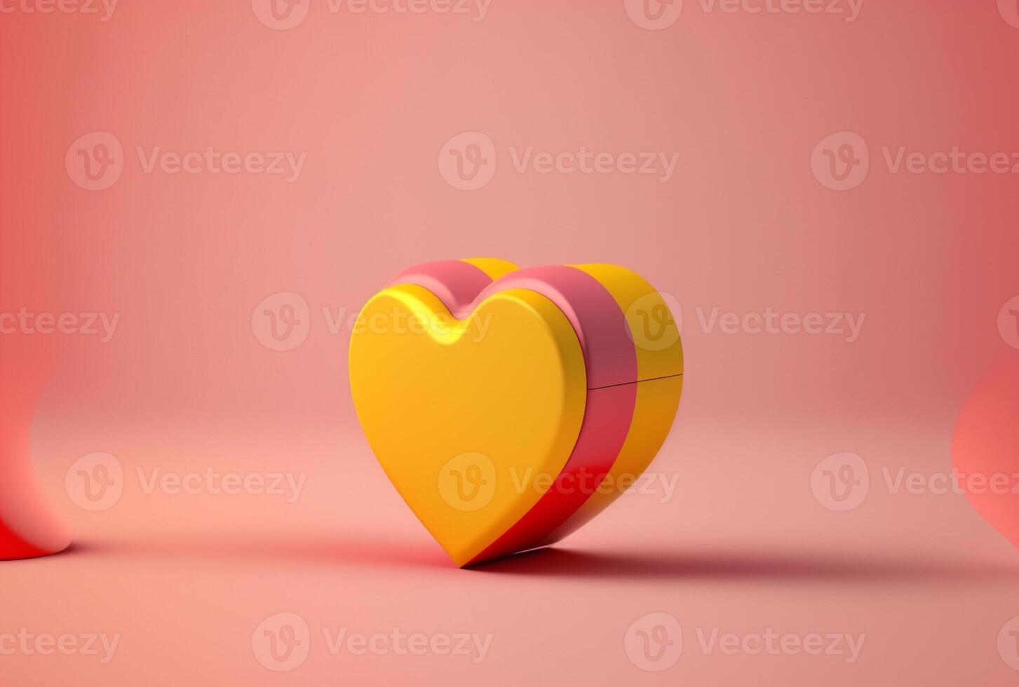 Heart on pink background. feeling happy with love. valentine day concept. . photo