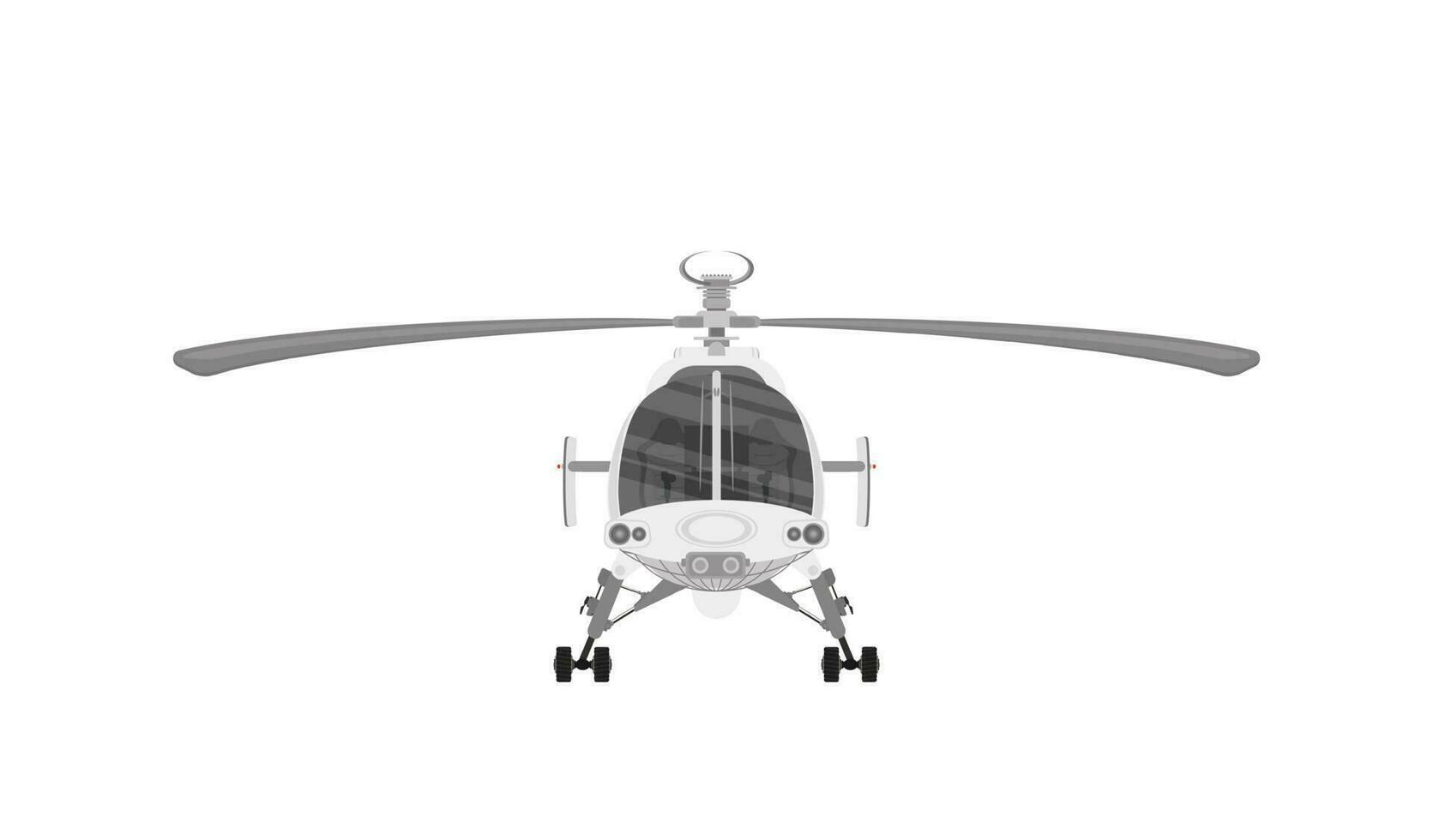volador helicóptero con trabajando hélice, aislado en blanco vector