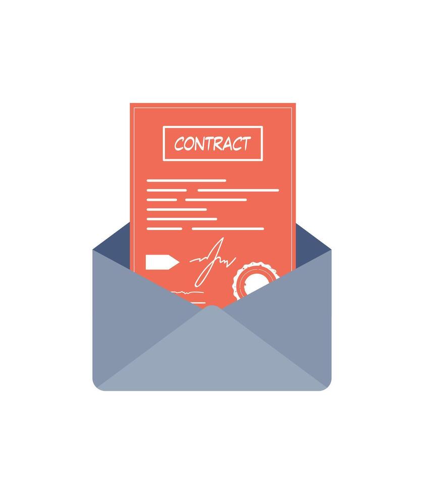 Contract icon. The concept of getting a job. Isolated. . vector