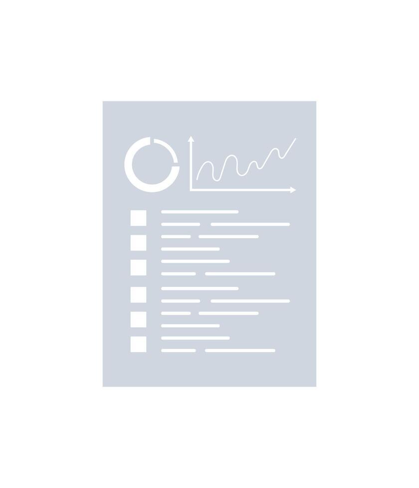 Analytics sheet. Isolated. illustration. vector