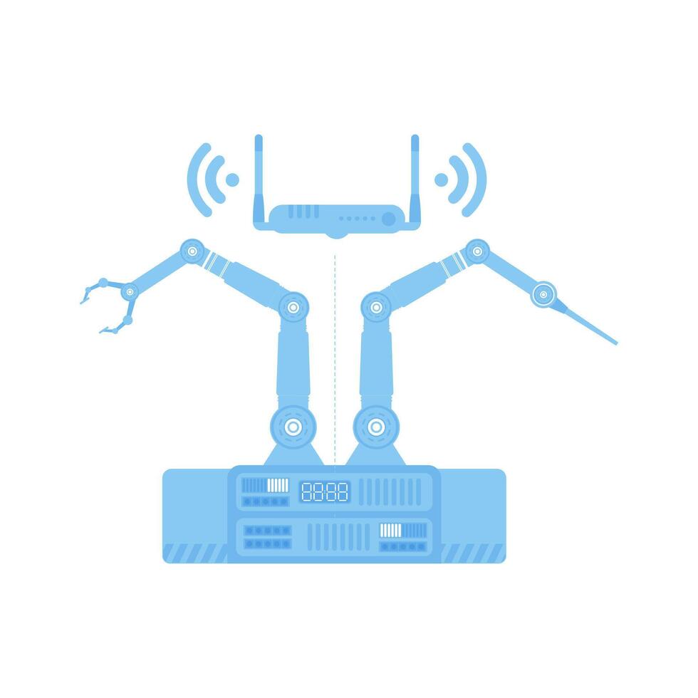 Robotic arm icon. Concept of internet of things and automation. Isolated. . vector