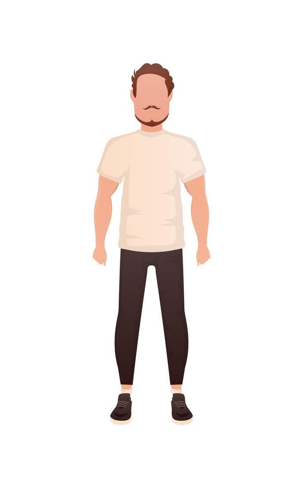 The man is standing. Isolated. Cartoon style. vector