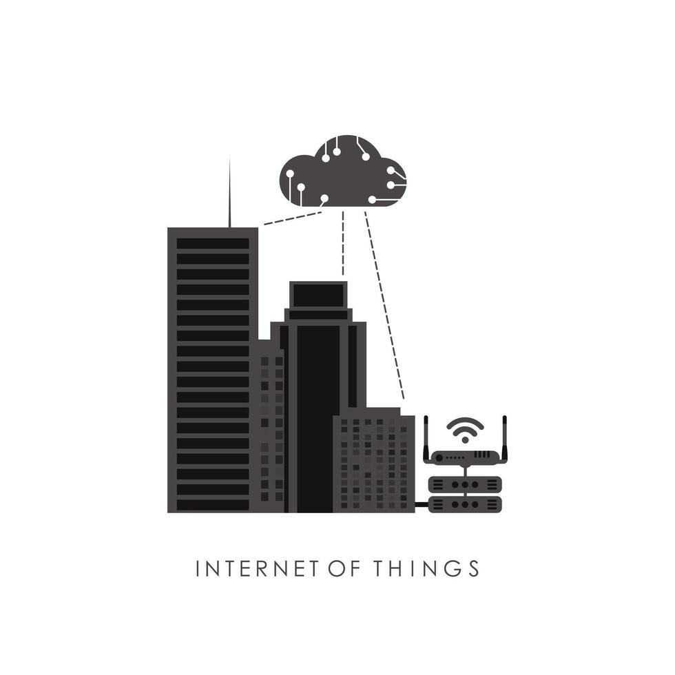Internet of things and automation concept. City connected to the Internet. Good for presentations. illustration. vector