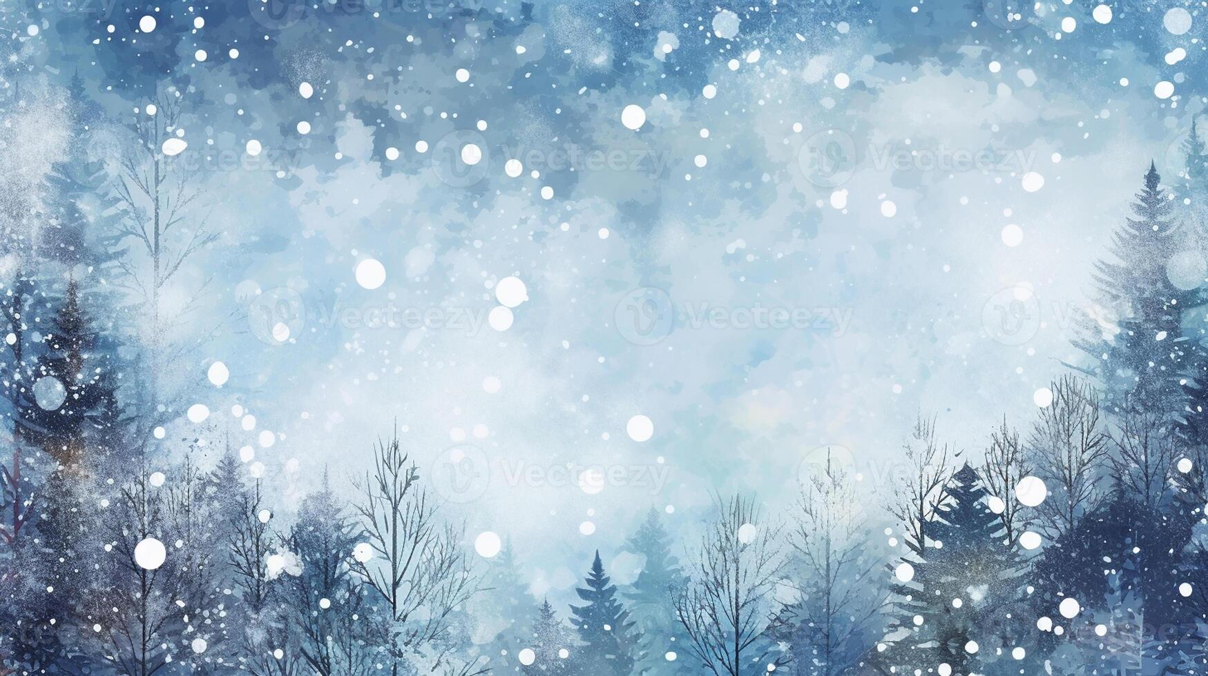 Winter, festive, Christmas background. In a whimsical vintage illustration, a merry scene unfolded at home on a magical winter night, with snowflakes swirling in the air with AI Generative photo