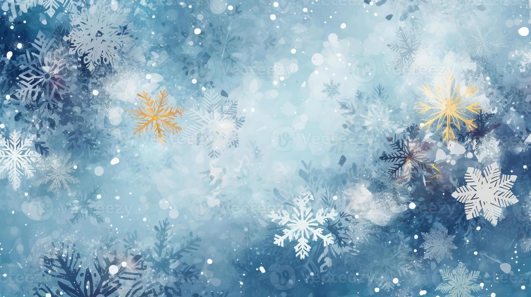 Winter, festive, Christmas background. In a whimsical vintage illustration, a merry scene unfolded at home on a magical winter night, with snowflakes swirling in the air with photo