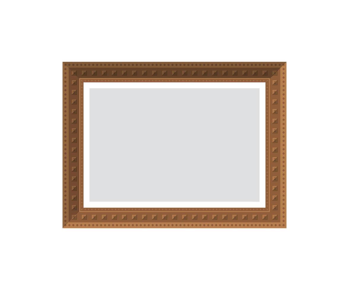 Empty wooden picture. Isolated. Flat style. vector