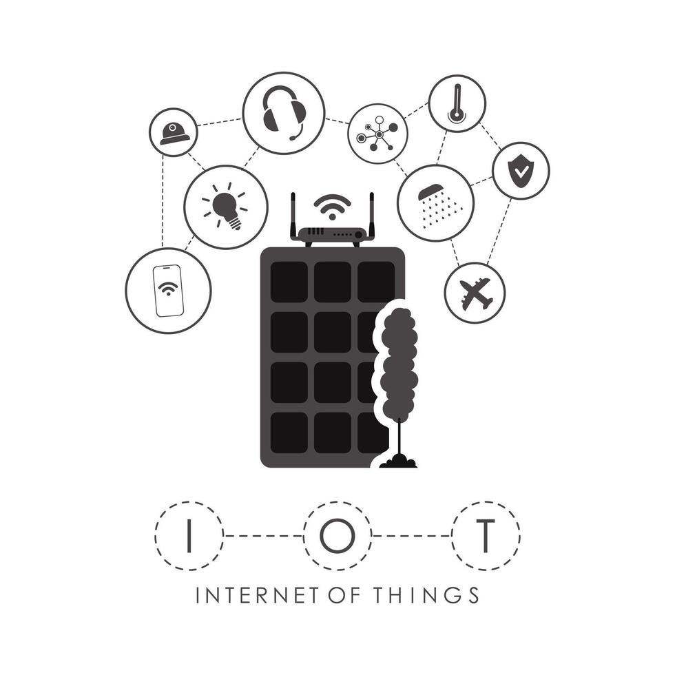 City connected to the Internet. Internet of things concept. Good for presentations. illustration. vector