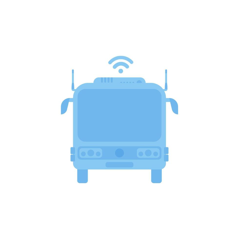 Internet connected bus. IOT and automation concept. Isolated. . vector