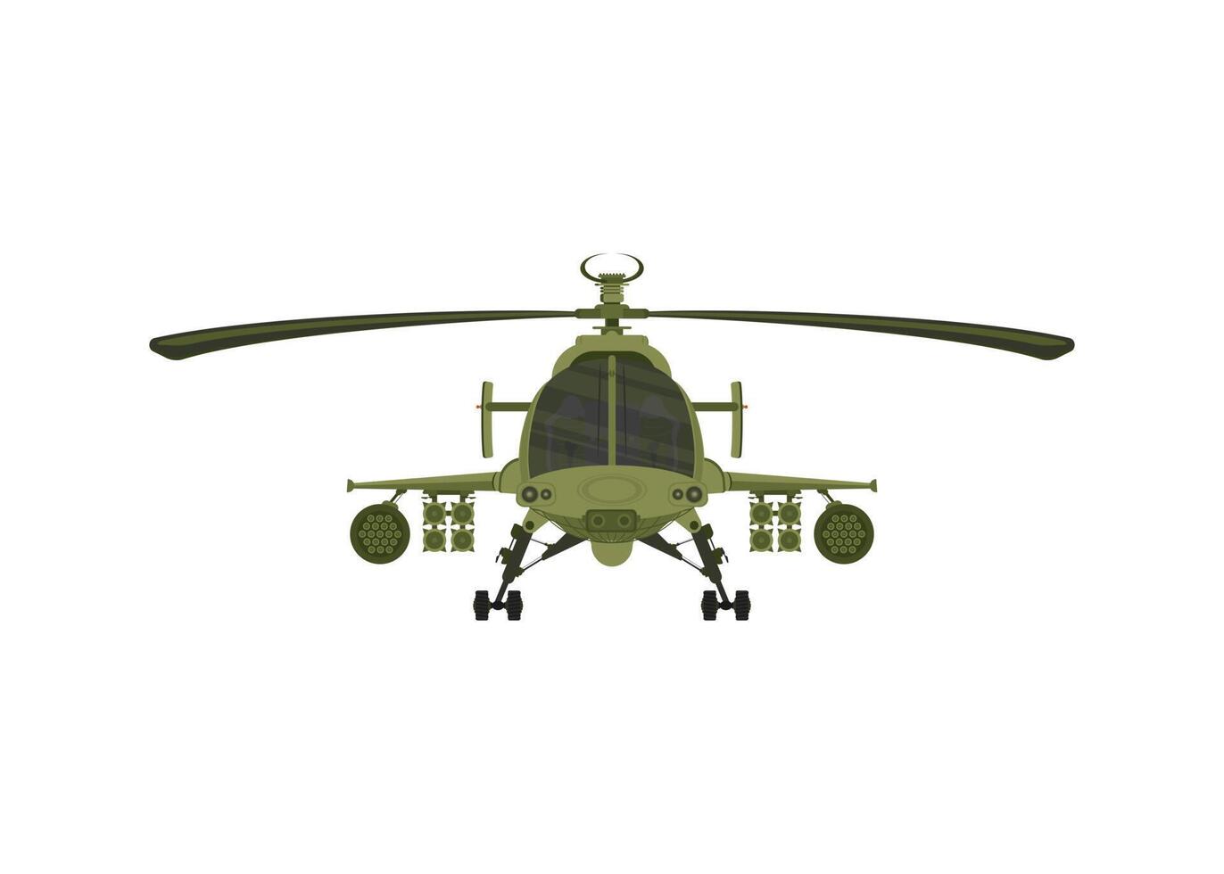 Helicopter military 2D illastration on white isolate background vector