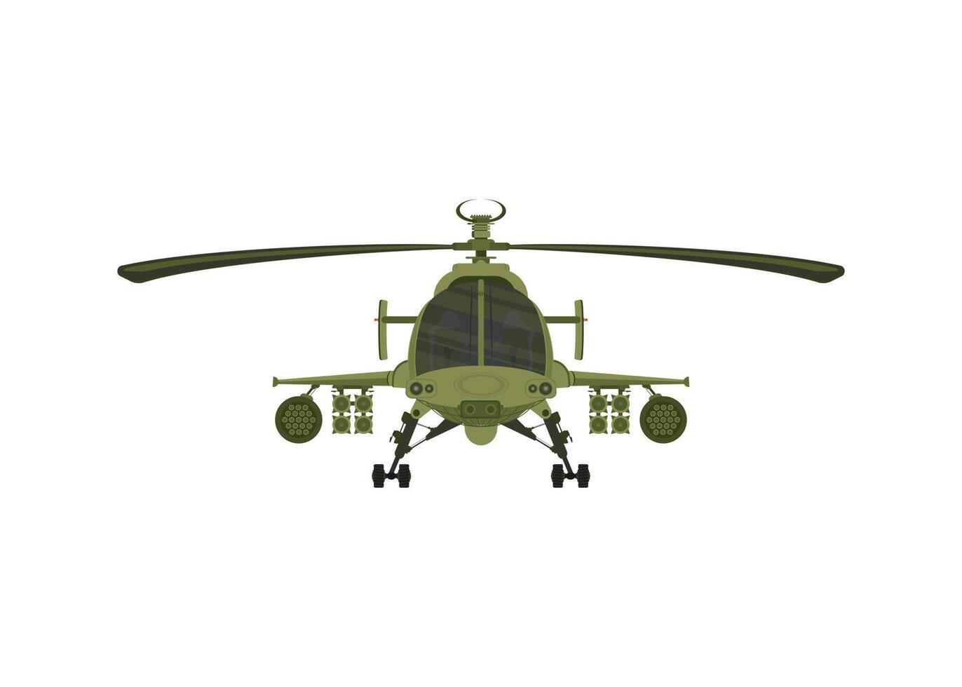 Helicopter military 2D illastration on white isolate background vector