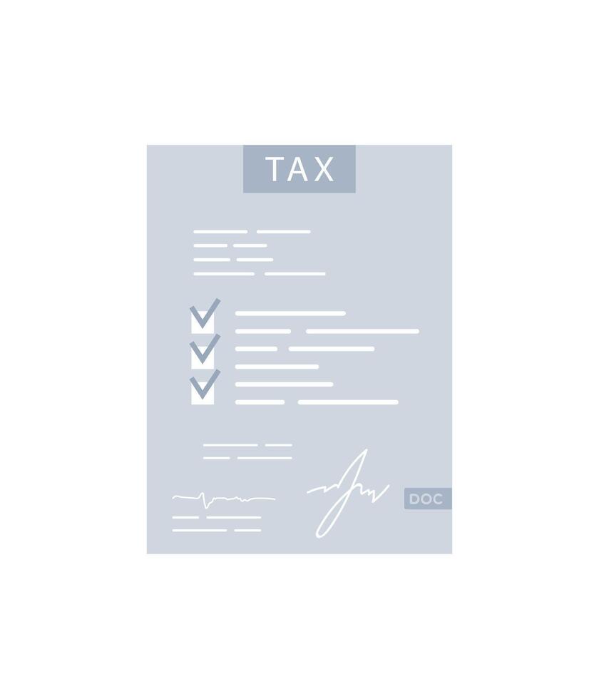 Tax form icon in the flat style, isolated vector