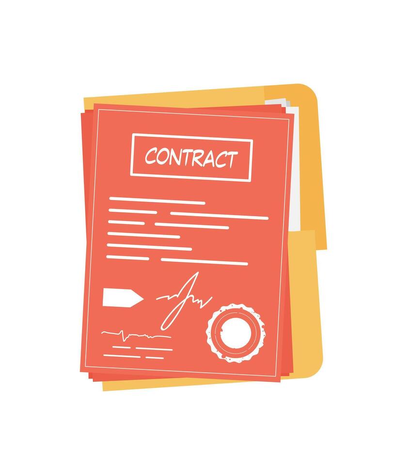 Contract icon. The concept of getting a job. Isolated. . vector