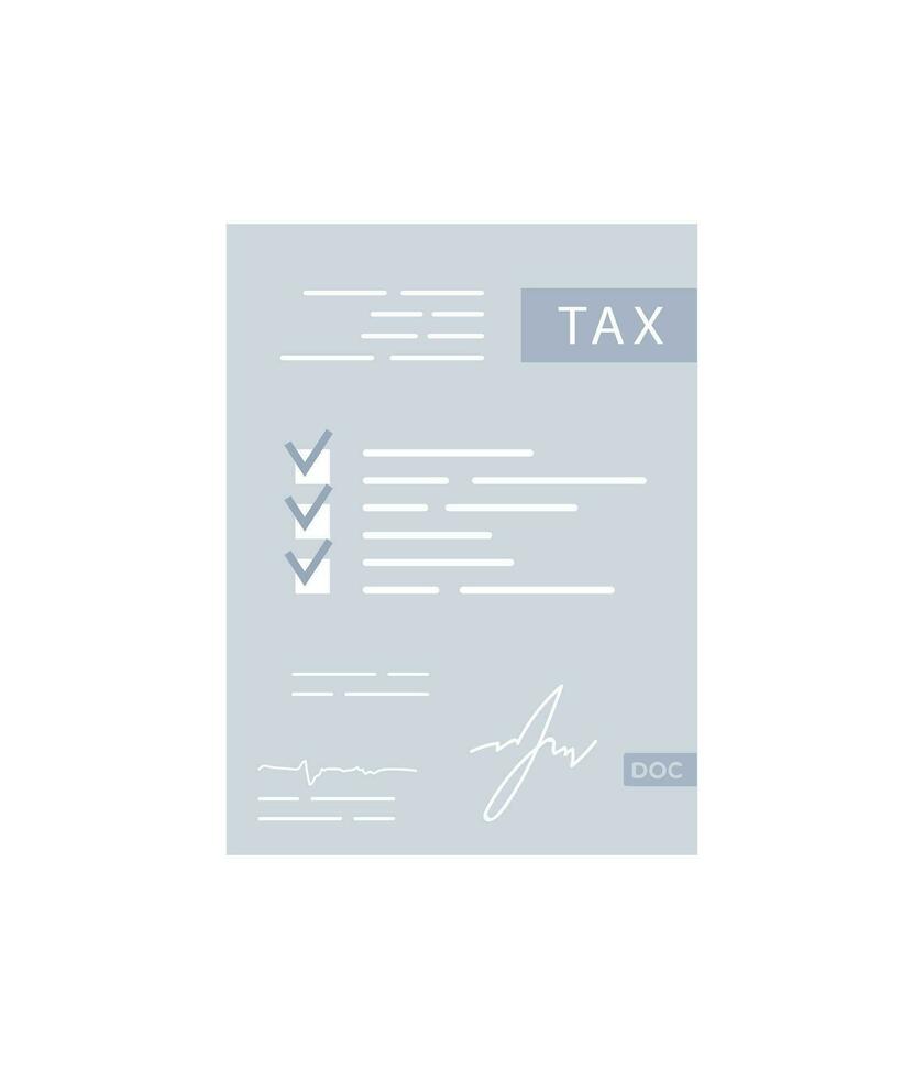 Tax form icon in the flat style, isolated vector