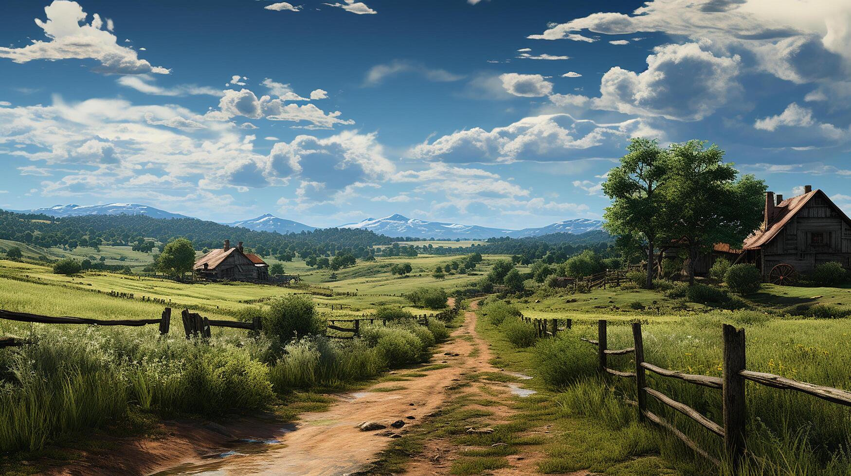 farm in sub urban at afternoon, ultra realistic, smooth lighting made by photo