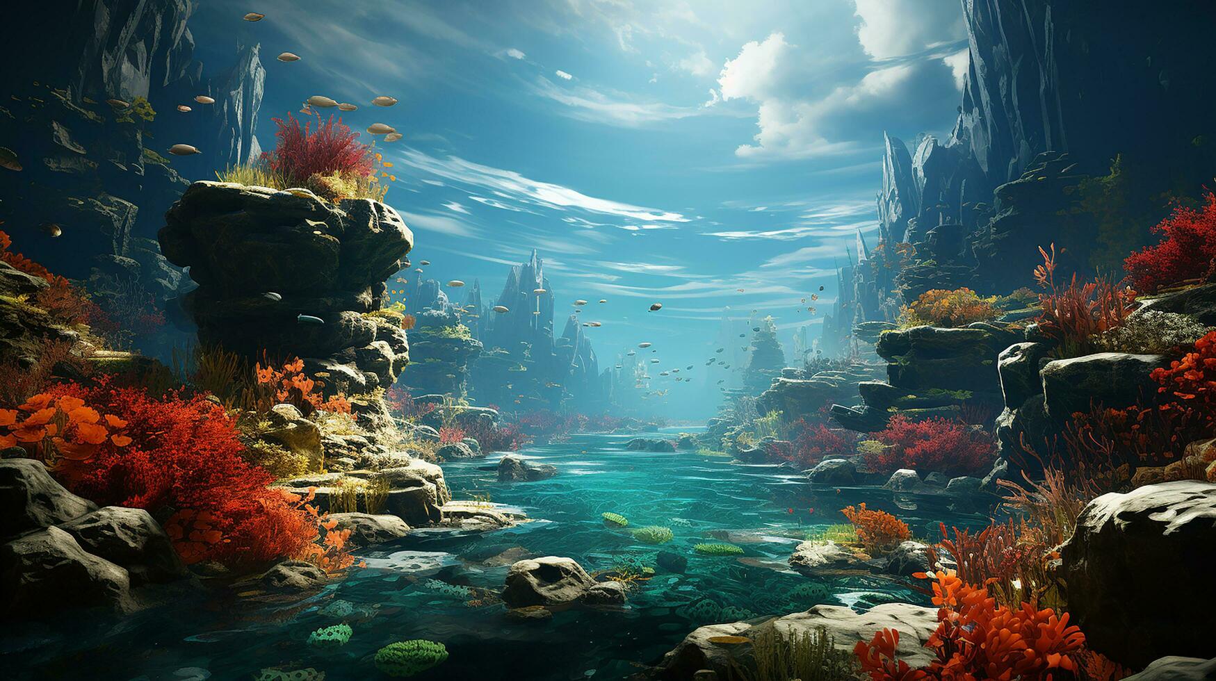 environment under the sea AI generative photo