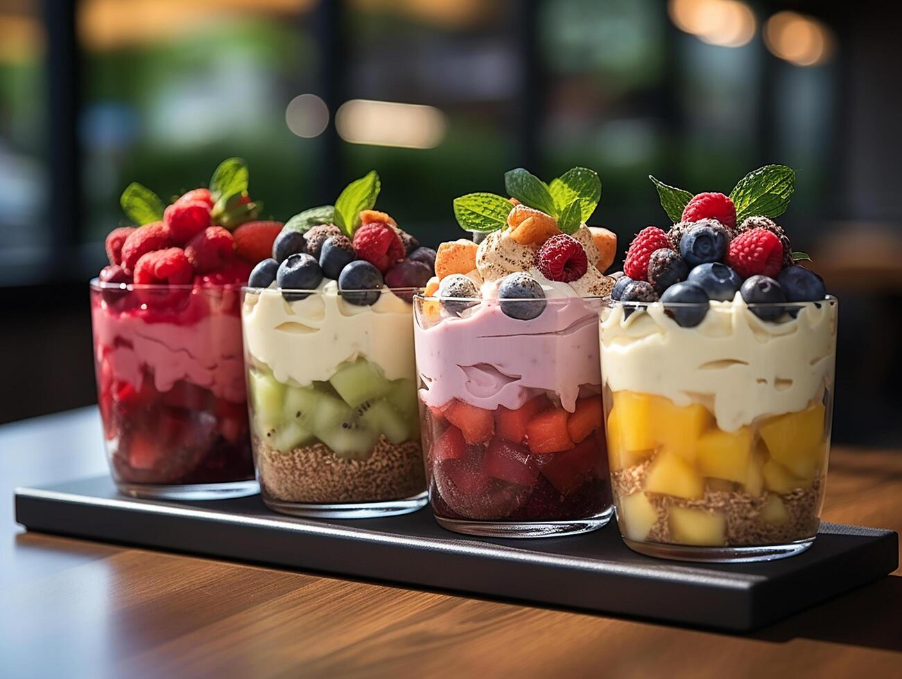 photography of bowl smoothies in cafe made with photo