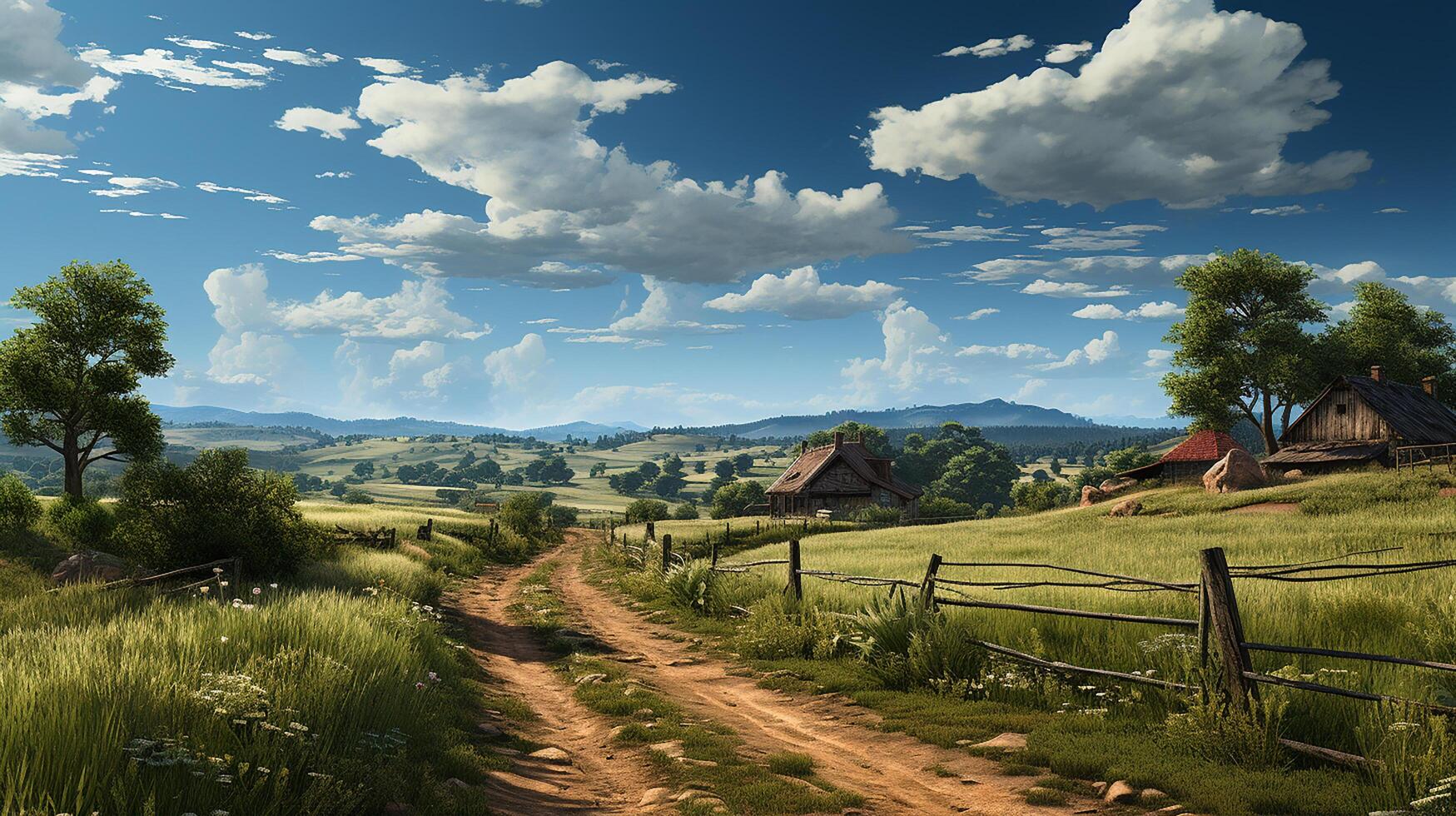 farm in sub urban at afternoon, ultra realistic, smooth lighting made by photo