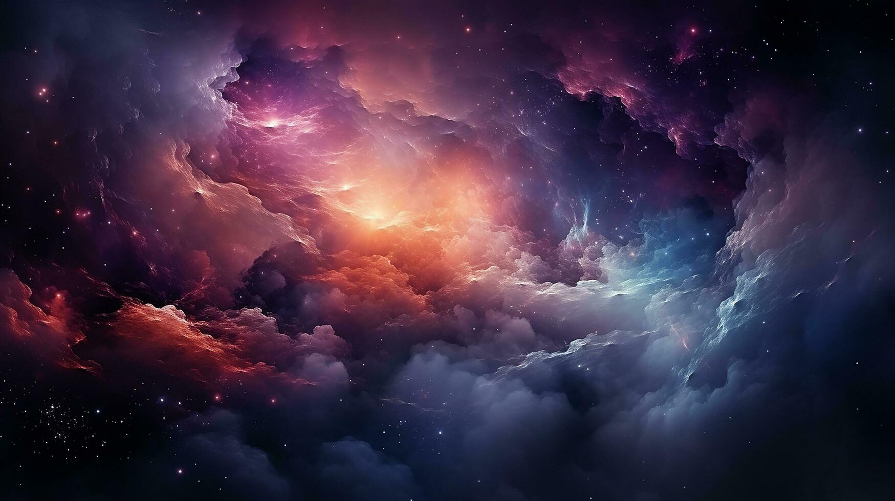 galaxia y nebulosa foto con púrpura y rosado color tono, hiper realista hecho por ai generado