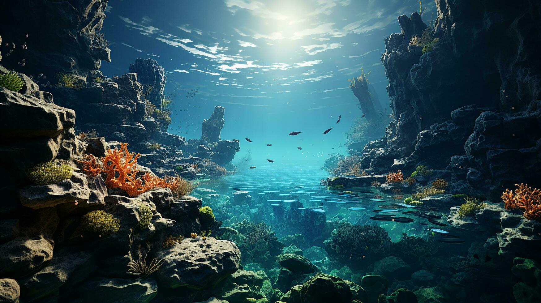 environment under the sea AI generative photo