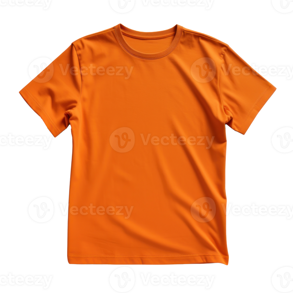 Orange T-Shirt Mockup Isolated png