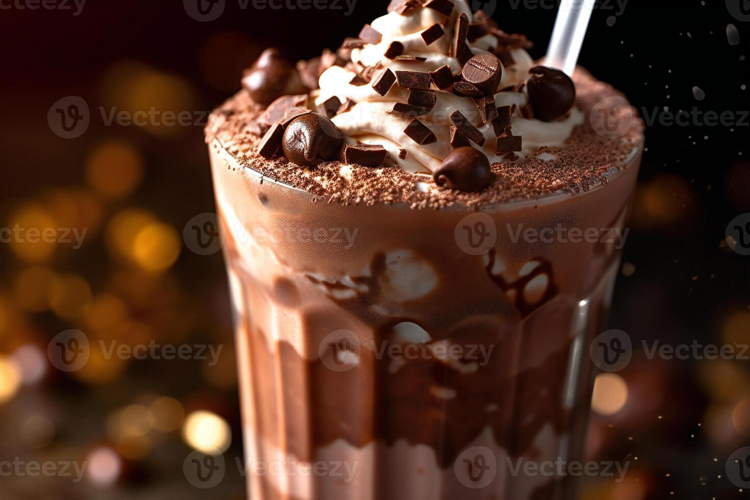 Delicious chocolate milkshake. photo