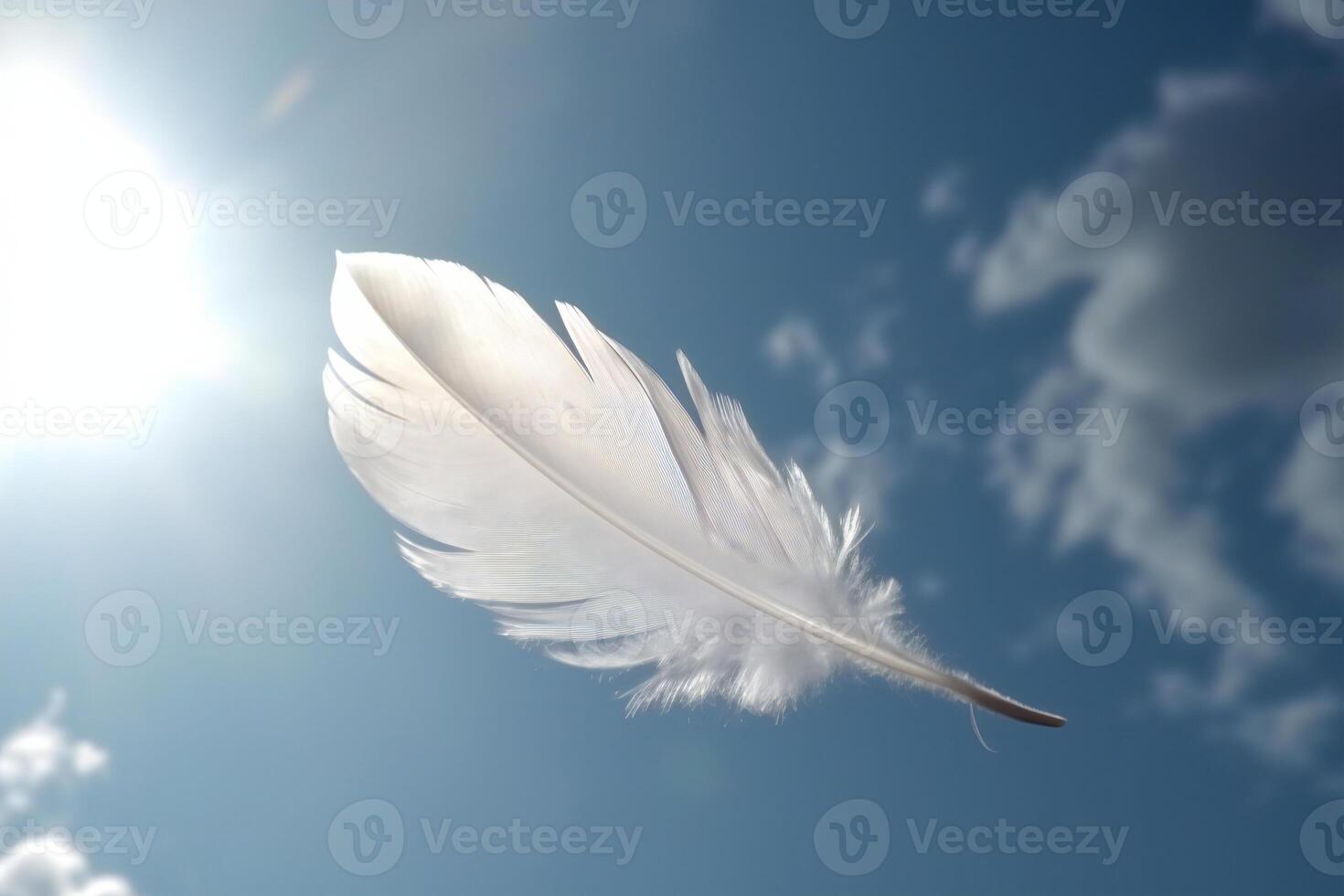A feather falling from the sky. 26431805 Stock Photo at Vecteezy