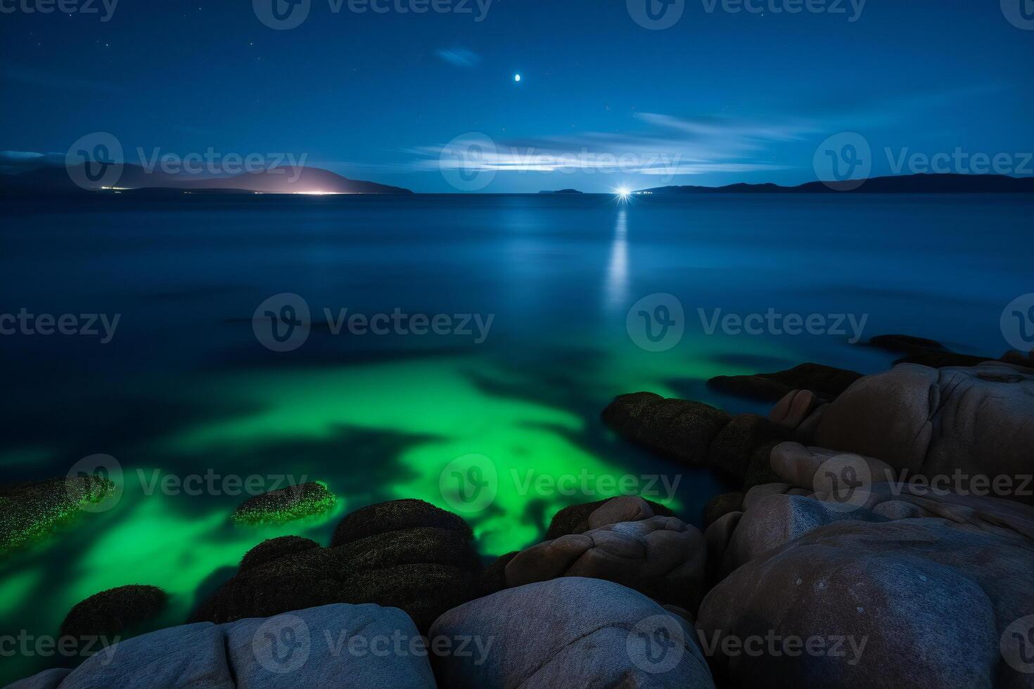 Green sea glow. photo