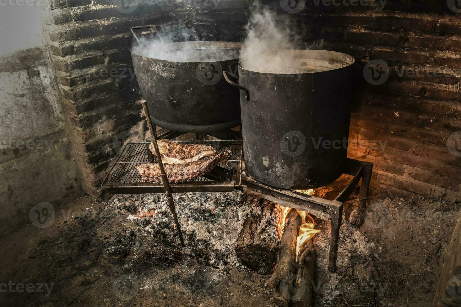 Pig ribbs barbecue , Patagonia, Argentina photo