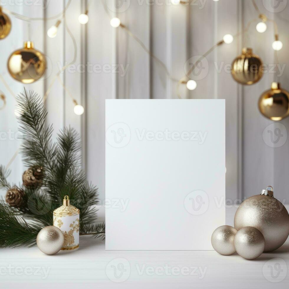 Christmas background with blank page photo