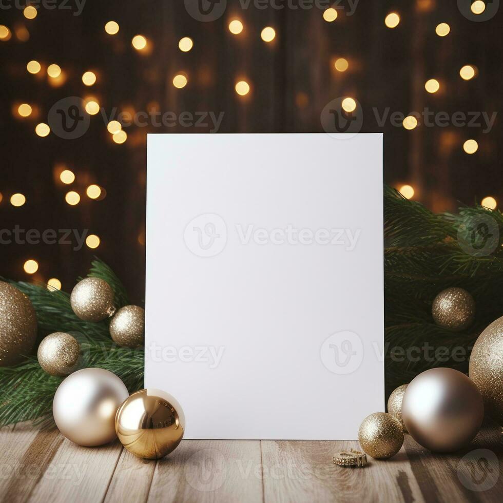 Christmas background with blank page photo