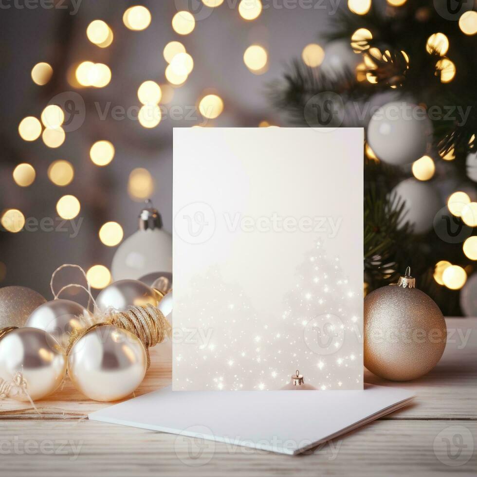 Christmas background with blank page photo