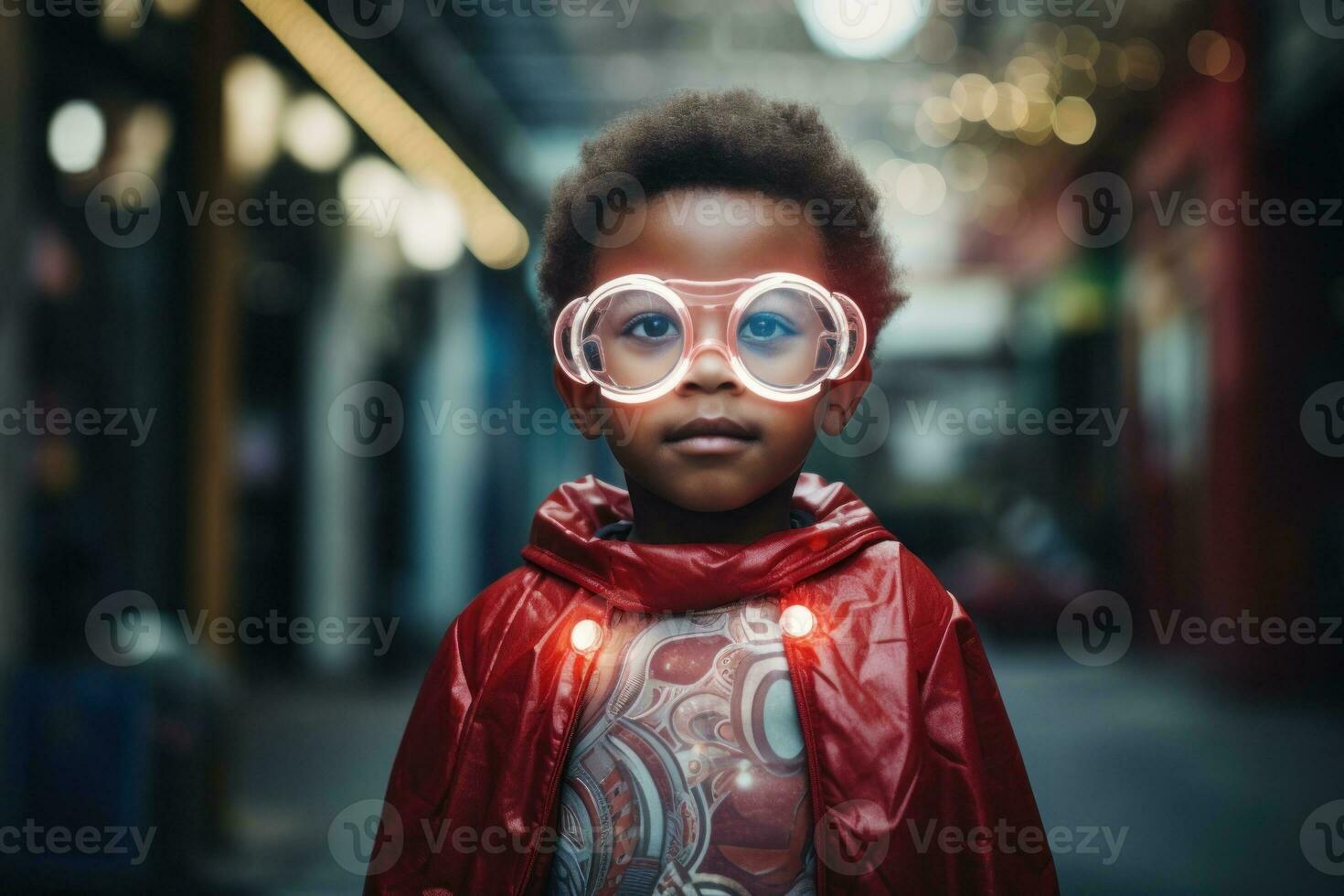 Child in superhero costume photo