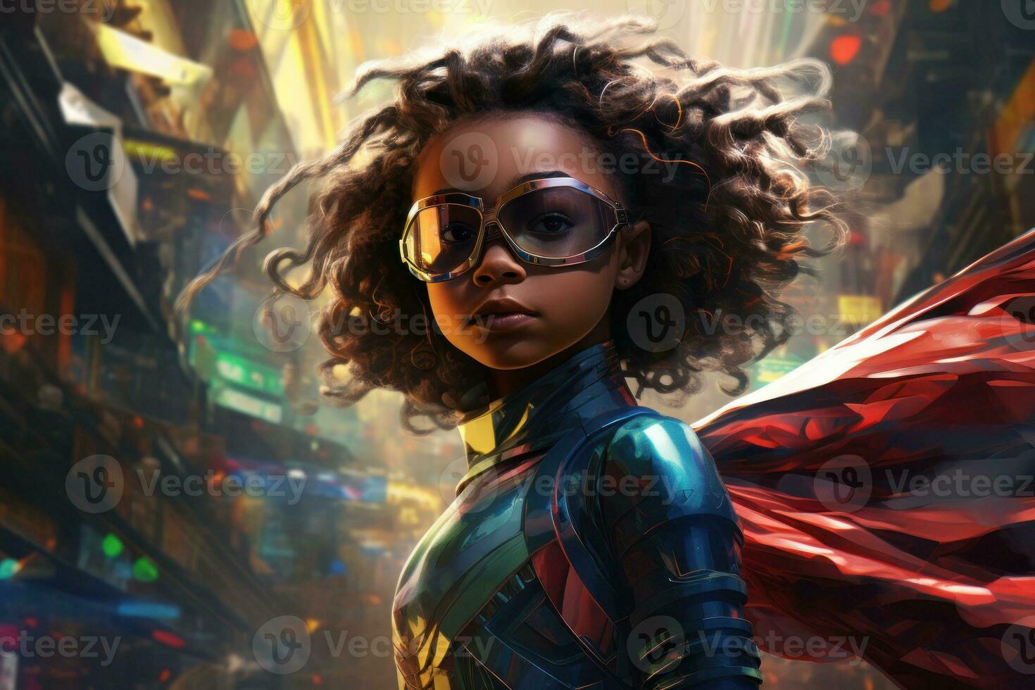 Child in superhero costume photo