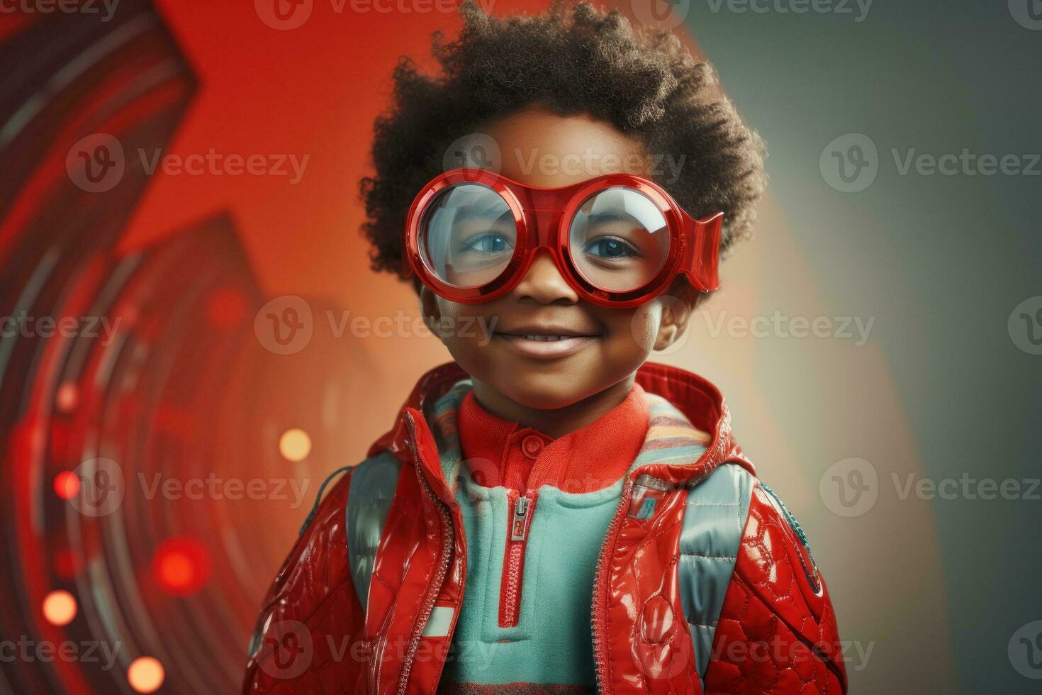 Child in superhero costume photo