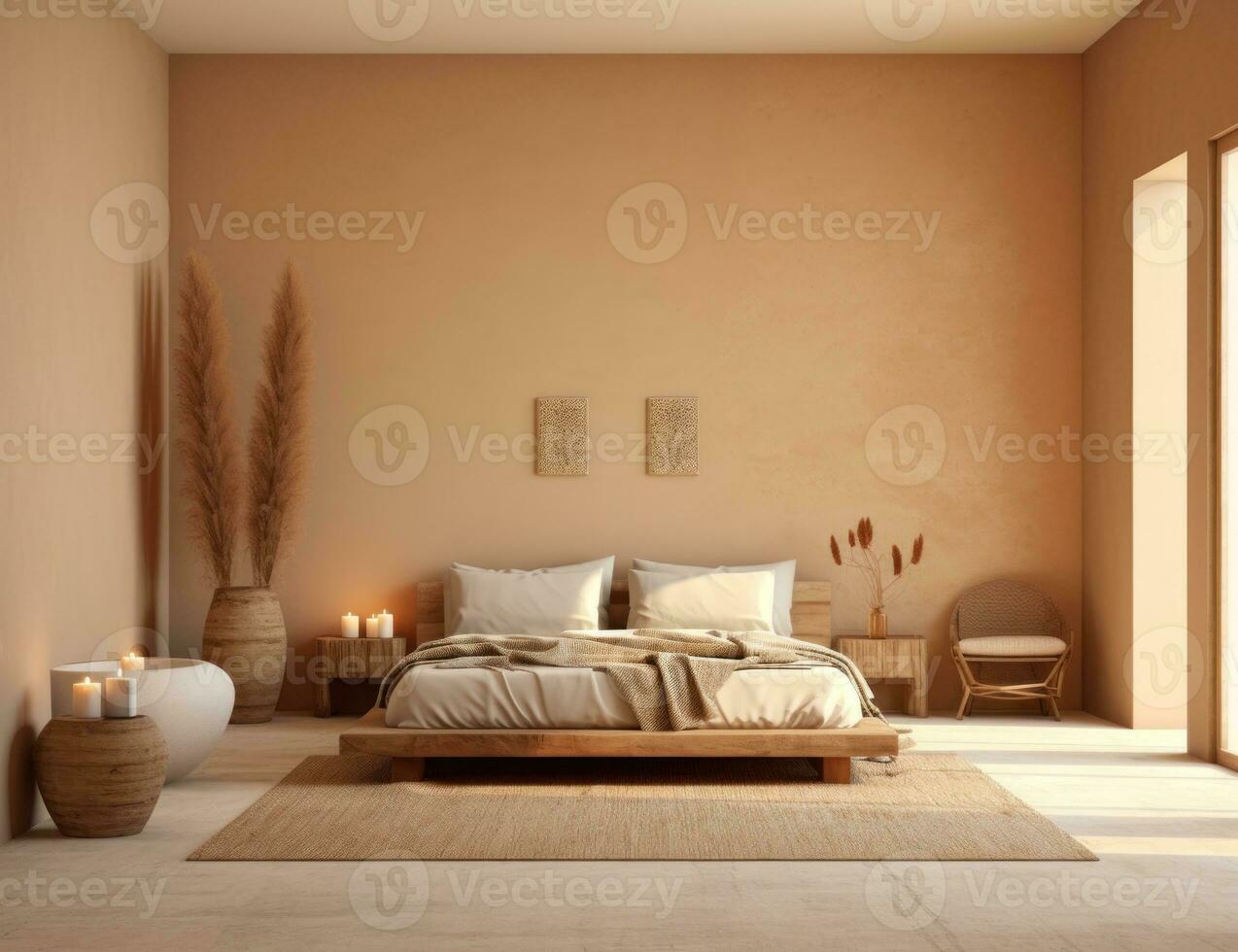 Modern Beige Natural Bedroom photo